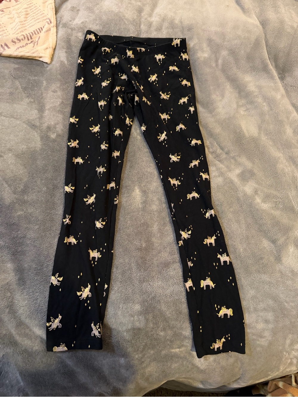 Cat & Jack Black Unicorn Print Leggings
